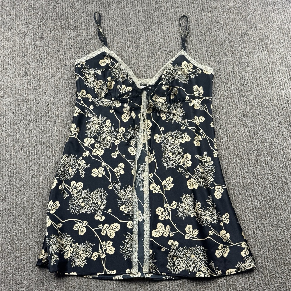 Victoria's Secret Womens S Flyaway Babydoll Lingerie Black Gold Floral